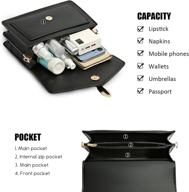 Travistar Store Crossbody Bags for Women Trendy - Small Cross Body Purse Shoulder Bag Leather Handbags Evening Clutch with 2 Straps - Image 5